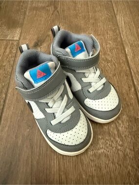 Nike Kids Gray and White High-Top Sneakers